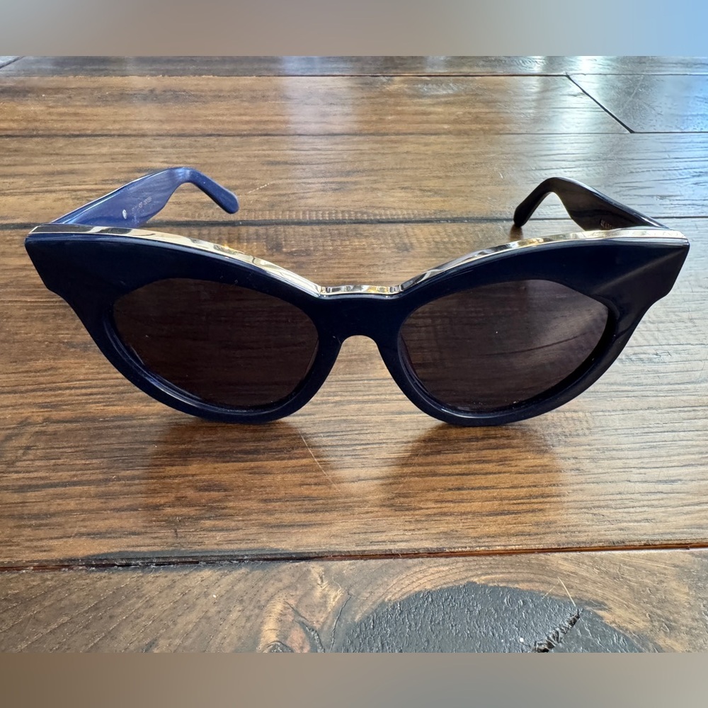Dark Navy Karen Walker Starburst Cat Eye Sunglasses
